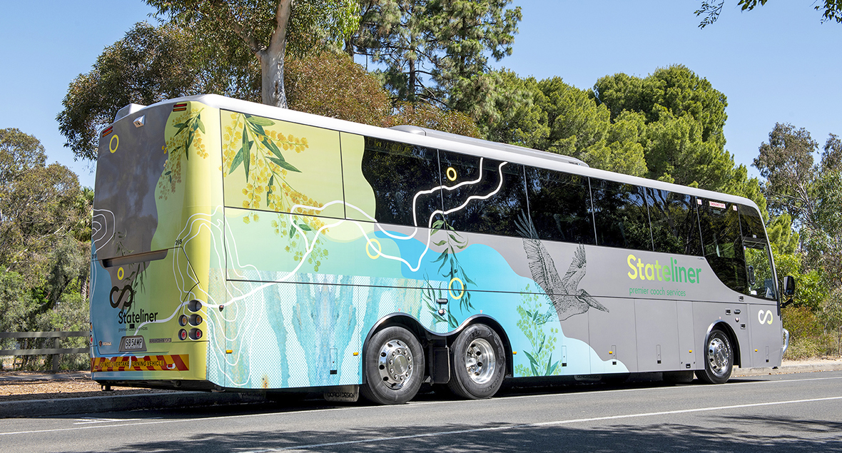 Stateliner Premier Coach Services, Bus Graphics Design, Black Squid Design