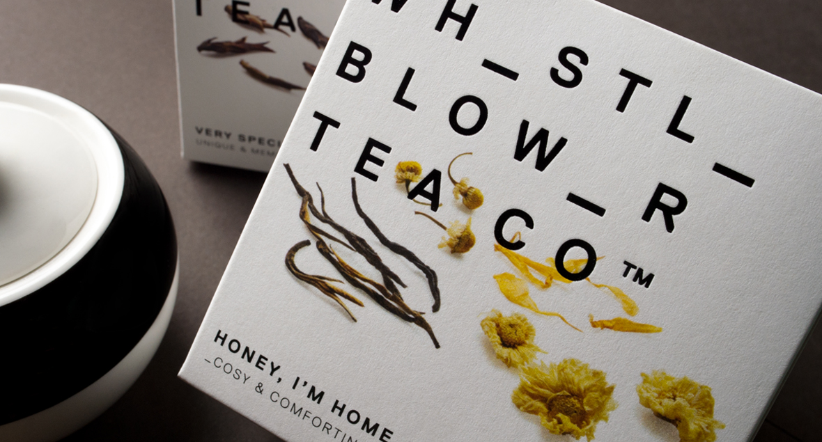 Whistle Blower Tea Co, Tea Packaging Desing, Black Squid Design