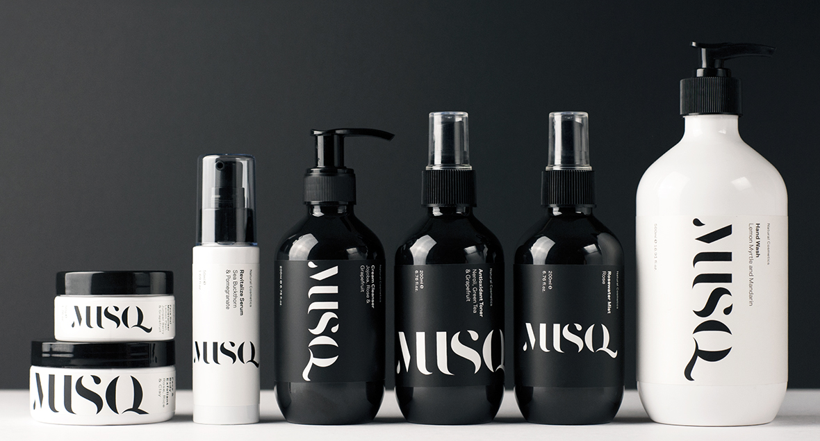 Musq Cosmetics, Packaging Design, Black Squid Design