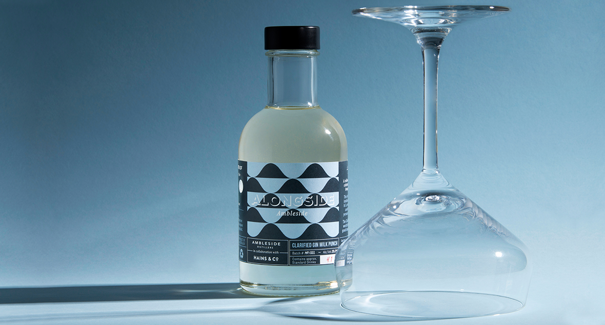 Ambleside Distillers, Cocktail Gin Label Design, Black Squid Design